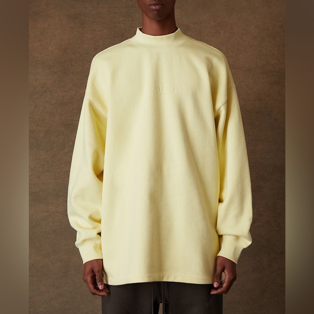 Fear of God Essentials Canary Relaxed Crew Neck Sweatshirt L